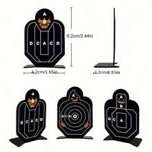 3件套不锈钢射击靶，合金金属微型士兵靶，用于射击练习 - 黑色 - 查看 3