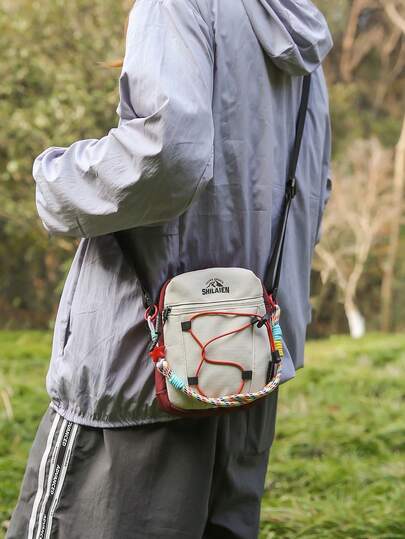 Outdoor Functional Style Contrasting Color Casual Mobile Phone Bag For Spring And Summer, New Sports Crossbody Bag