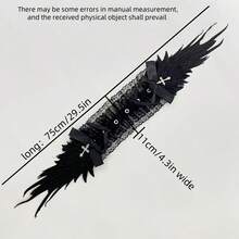1 chiếc băng đô cánh thiên thần Lolita, phụ kiện tóc thiên thần đen tối phong cách Gothic, băng đô đinh tán phong cách Punk Rock Cosplay - Nhiều màu - Xem 9