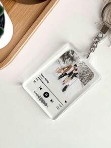 Personalized Photo Keychain, Photo & Text Keychain, Customized Acrylic Keychain, Personalized Photo Keychain, Engraved Keychain, Suitable For Couples, Friends, Partners & Wedding Anniversary, Couple Photo Keychain, Keyring, Valentine's Day Gift, Birthday Gift, Anniversary Couple Gift - Multicolor - View 9