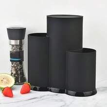 Knife Block Holder Universal Knife Block Oval Knife Block Stand Rack Black - View 5