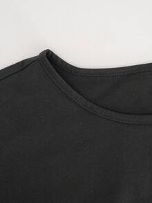 Summer Set - Black Linen Blend Top And Shorts, Suitable For Beach And Brunch - Black - View 6