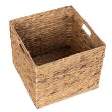 Red Hamper Square Water Hyacinth Storage Basket - Transparent Black Model - View 2