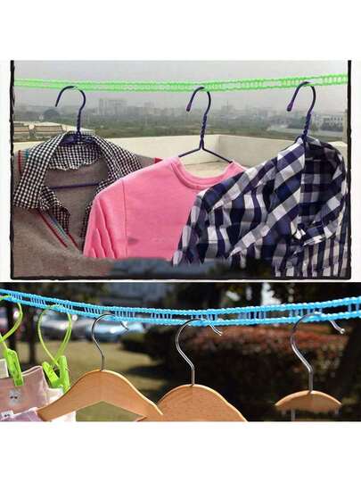 1pc Outdoor Thickened Clothesline, Indoor/Outdoor Travel Non-Drill Hanging Clothes Rope, Anti-Slip Anti-Wind Drying Clothes Rope