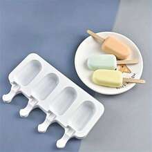1pc Silicone 4 Cavity Ice Cream Molds, Popsicle Mold, Can Reuse, Ice Cream Mold, Easy Disengage The Mold, Applicable To Home-Made Popsicles, DIY Popsicle Mold - Multicolor - View 8