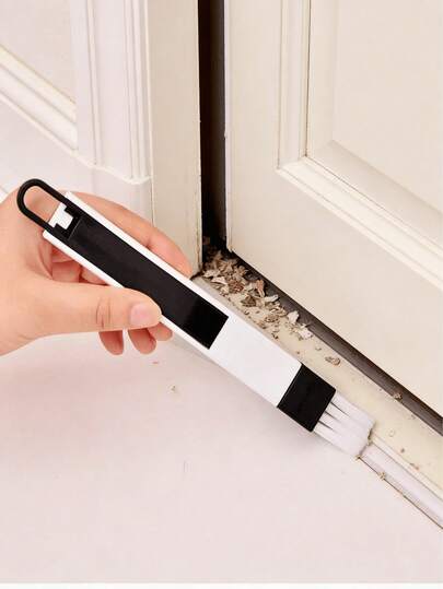 1 Set Multi-Functional Window Track And Door Crack Cleaning Kit - Includes Dustpan, Crevice Brush And Duster, Reusable Plastic Tools, Suitable For Small Brush Cleaning In Bedroom, Bathroom, Kitchen, Living Room And Keyboard Cleaning. The Cleaning Brush Set Is Sturdy In Structure And Easy To Use, Random Color