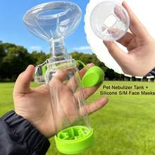 Portable Pet Nebulizer, Handheld Nebulizer: The Compact Size And Lightweight Structure Make It Easy To Use At Home Or On The Go, And It Is Also Easier To Clean. Provides Two Silicone Masks. - Green - View 15