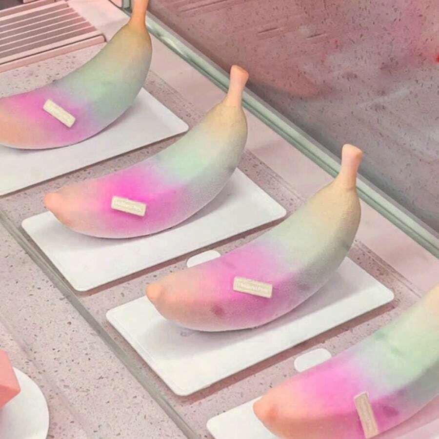 1 pieza Molde para pastel de mousse de plátano, Molde de silicona para hornear DIY de mango, Molde de cubitos de hielo de chocolate, Molde para postres, Fruta creativa, Resistente a altas temperaturas - Blanco - Ver 1