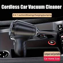 2000mAh/7.4V 手持式吸尘器，干湿两用，吸力强劲，适用于汽车、家居、办公室和宠物清洁，配备多种吸嘴/迷你拖把，ABS材质 - 黑色+1個濾芯 - 查看 11