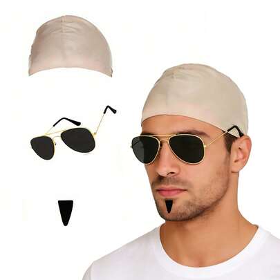 Bald Head, Glasses, Fake Mustache Costume Set, Suitable For Masquerade, Halloween, Carnival Party, Pranks, Holiday Gifts For Men And Women