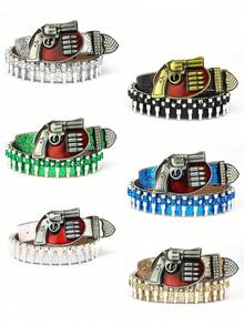 1个男士子弹形皮带扣，时尚街头嘻哈亚文化元素皮带 - A - 查看 12