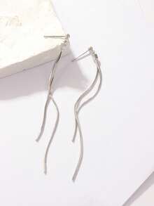 Minimalist Threader Earrings - Bạc - Xem 2