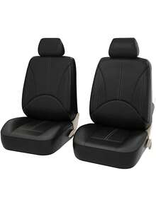 Universal PU Leather Car Seat Covers - Full Coverage, Breathable & Waterproof, Elastic Sides, 4pcs Set (2 Seats) Or 9pcs Set (5 Seats) Full Set, Airbag Compatible, Water-Resistant & Easy To Clean, Suitable For Most Sedans, SUVs, MPVs - A Style - View 14