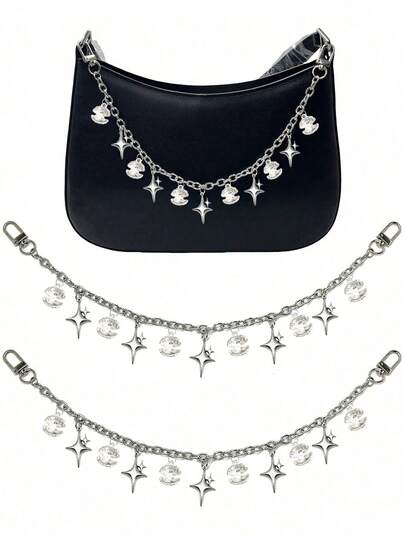 贝壳星形链条包包挂饰，沙滩海洋元素，装饰配件包链，简约时尚奢华包包链，适用于手提包、托特包、斜挎包和单肩包 - 水果造型包包装饰，可爱钱包配件，DIY钱包制作