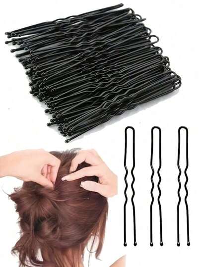 50/100pcs Elegant U-Shaped Hair Clips, Women Invisible Hair Clips, Durable Material, Minimalist Design, Firm Grip, Suitable For Various Hairstyles Like Ponytails And Braids - Professional Daily Hair Accessories, Cute Bridal Hair Clips, Ideal For Wedding Hairstyles, Solid Color Hair Clips, Anti-Breakage Hair Clips, Hair Accessories
