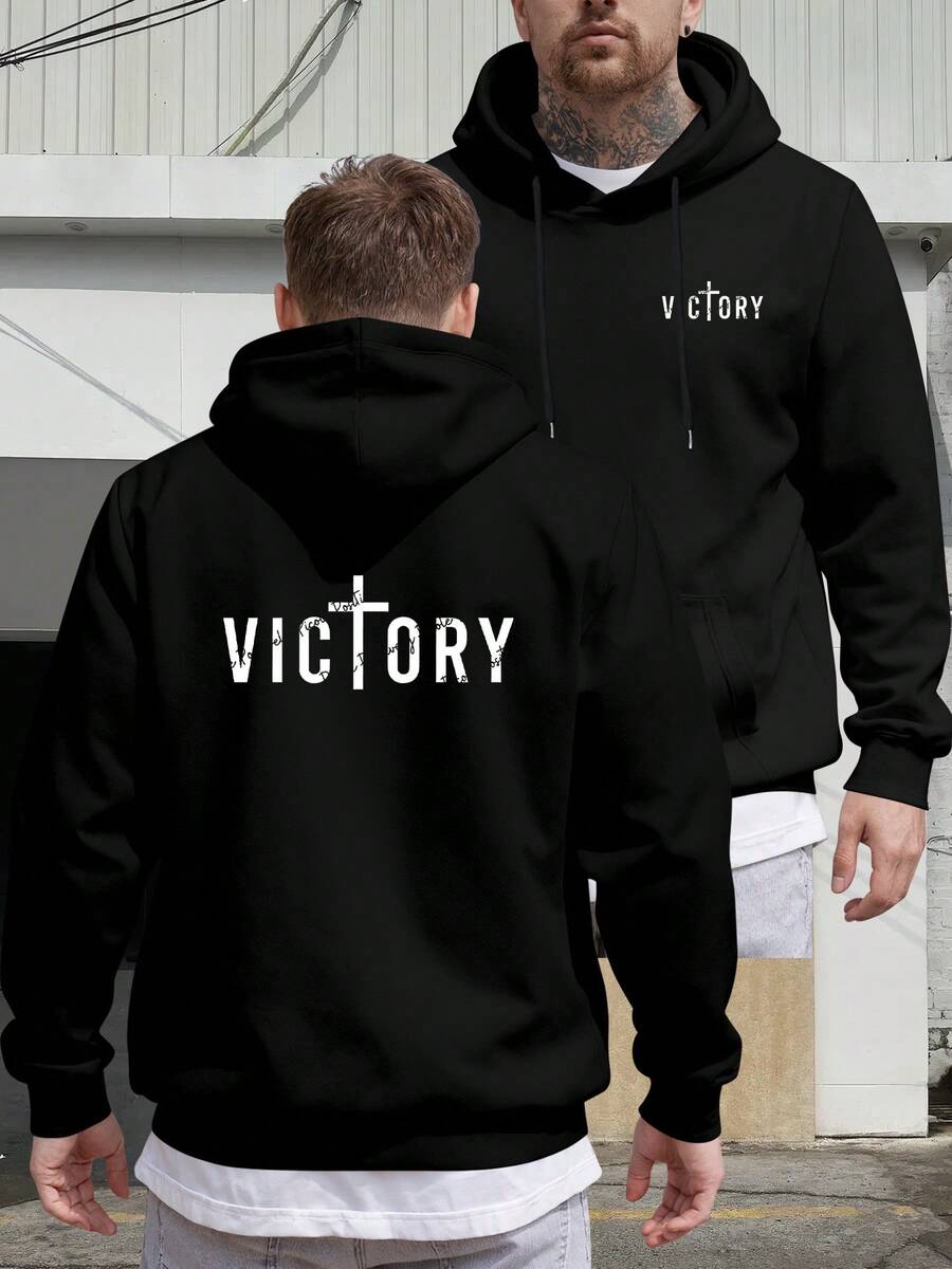 Sweatshirt Weighs 280G And Is Made Of High-Quality.Men'S Vintage Double-Sided Print Hoodie | Religious Geometric Art Design Casual Fall/Winter Sweatshirt With Hood - Regular Fit Essentials Hoodie Hoodie Women Sweatshirts Women Hoodies Men's Hoodie Sweatshirts Men Essentials Fear - màu đen - Xem 1