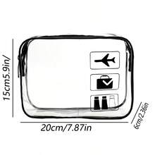 Black Transparent Toiletry Bag, Travel Makeup Organizer, Water-Resistant - Black - View 2