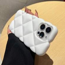 1pc Thick Rhombus Shaped Creative White Phone Case Suitable For IPhone 11, 13, 17 - White - View 3