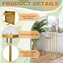 Vincidern 2Pcs Gold Flower Stand Centerpieces For Wedding Party Decor,31.5inch Metal Column Geometric Flower Stand Tall Floor Vase For Table Decorations Home Event Mother's Day Party Supplies - Vàng - Xem 6