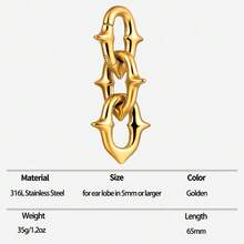 1pc 316L Stainless Steel 3-Chain Earring Gravity Ear Expander Hook-Style Body Piercing Jewelry 6G/4G Earlobe Decor Ear Hole Expander Daily Wear Accessory - Star - View 13