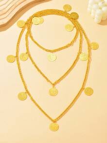 Classic Style Handmade Gold-Plated Women's Waist Belt, Bridal Dress Waist Chain, Middle Eastern Popular Performance Party Waist Chain - Gold - View 9