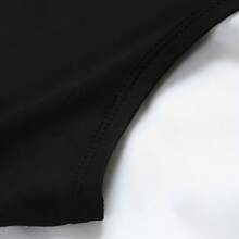 Plus Size Women'S Clothing, Short Sleeve Top And Shorts Set, Women'S Outfit, Mother'S Integration Of Graphics And Text Print - Black - View 4