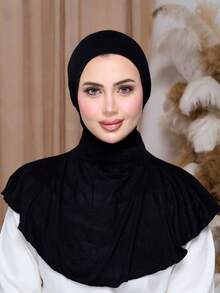 Stretchy Instant Hijab Cap - Soft, Breathable, Full Head And Neck Coverage, Easy Pullover Design - Perfect For Women, Casual Attire - Color - View 2