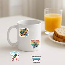 60PCS Skateboard Stickers Aesthetics Stickers Scrapbooking, Diary, Laptop, Bumper, Skateboard, Water Bottle, Computer, Phone Greeting Cards, Photo Albums, Furniture, Stickers - Random Style - View 10