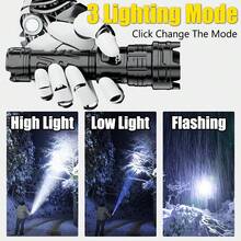 1pc High Brightness Focusable Flashlight, Type-C Fast Charging, Digital Power Display Long Range Lighting - Style a - View 7