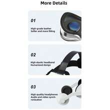 3D Mobile VR Headset - Adjustable VR Glasses With HD Immersive 3D Viewing Experience & Realistic Gaming Performance, Equipped With Comfortable Nose Pads And Built-In Headphones, Universally Compatible With IPhone/Android Smartphones, Portable Virtual Reality Goggles For Movies And Gaming - View 7