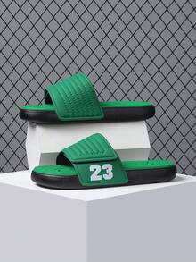 39-46 Size Men's Summer Plus Size Slippers, Outdoor Comfortable Casual Shoes, Lightweight Non-Slip Home Slippers, Durable Breathable Men's Sandals For Outdoor & Daily Wear (Asymmetric Pattern) - Green X2323 - View 4