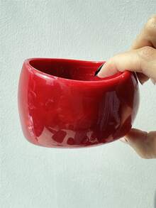 1件复古朋克树脂手链，黑红配色，创意多元素格纹皮革设计手链，Y2K风格饰品，适合日常搭配、购物、送友、时尚饰品 - 彩色 - 查看 14