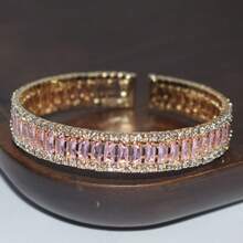 高品质时尚锆石全镶水晶，适合女性生日、派对、婚礼、日常佩戴、馈赠佳品。 - 金粉 - 查看 12