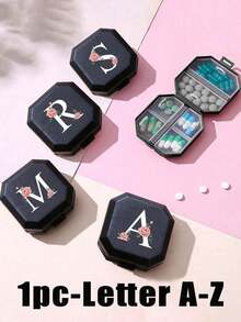 Portable Compartment Pill Box, Rose, Daisy, Sunflower, A-Z Letter Pattern, Portable Medical First Aid Kit, 6-Compartment Capsule Storage Box, Travel Pill Box, Pill Box, 6-Grid Tablet Organizer, Travel Mini Pill Box, Moisture-Proof Pill And Vitamin Container Dispenser, Medication Storage Bag, Travel Medicine Organizer, Outdoor Travel Essentials - 多色 3 - 查看 4