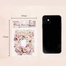 10pcs Hollow Embossed European Style Flower Photo Frame Materials, Vintage Decorative Paper For DIY Crafts, Scrapbooking, Journals - Hollowed-out Embossed Retro Frame Collage Card - View 2