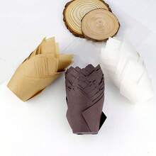 100/200 chiếc giấy lót bánh cupcake hình hoa tulip chống dầu mỡ, kích thước tiêu chuẩn, dùng để nướng bánh cupcake trong các dịp cưới hỏi, sinh nhật, kỷ niệm, tiệc tùng, Giáng sinh (Nâu, Màu tự nhiên, Trắng) - Xem 11