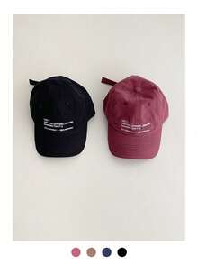 柔软帽冠极简棒球帽，滑板嬉皮风，女士棒球帽，纯色，显瘦，适合情侣，户外活动，大头围，宽帽檐 - TDFL小字母棒球帽 - 查看 5