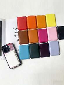 Leather Wallet Card Holder PU Apple Magsafe Leather Magnetic Card Slot PU Leather Back Sticker Suitable For Public Transportation Card Spring Gift - Multicolor - View 2