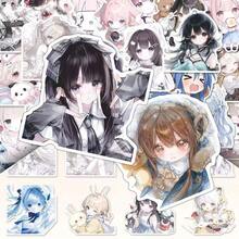 82pcs/Set Cute Anime Girl Stickers, Big-Eyed Kawaii Girl Style, PVC Material Clean Stickers, Cartoon Adorable Decor For Boxes, Furniture, Notebooks, Phones, Laptops, Fridges, Christmas, Birthday Parties - Cute Girls' New Multi-color Style - View 2