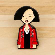 Cute Cartoon Girls Enamel Pins Funny Anime Figures Brooch Lapel Pin Badge On Backpack Clothing Accessories Fashion Jewelry Friends Gifts - Black - View 3