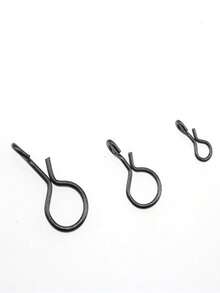 30pcs Fly Fishing Bait Snap Swivels, Quick Connect Steel Wire Pins For Fly Hooks, Fast Bait Attachment Tool - Black - View 8