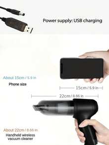 Rechargeable Cordless Powerful Vacuum Cleaner, Lightweight Design For Easy Storage. Suitable For Cleaning Hard Floors, Carpets, Pet Hair, Home Vacuum Cleaner, Comes With Car Accessories - 107 - View 2