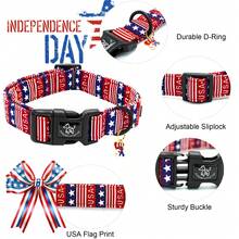 Elegant Tail Design Pet Collar, Adjustable Soft Plastic Buckle Collar For Small/Medium/Large Dogs, Patriotic Pet Gift - Red Violet - View 3