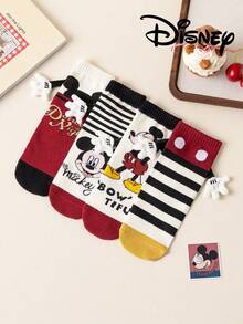 Disney 4/1 Pair Cute 3d Hand-Holding Socks And Children's Christmas Knee-High Socks, A Fashionable Children's High Sock Party, A High-Quality Gift. School Is Back In Session, Fun And Fashionable Little Fans, Family Party Christmas Gift Hand-Holding Socks - Multicolor - View 7