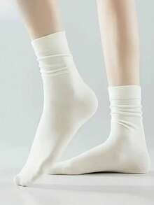 5 Pairs Women's Minimalist Mid-Calf Socks, Classic Versatile Design For Daily Wear - Multicolor - View 6