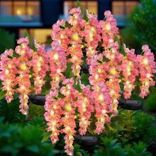 10Pcs Solar Wisteria Flower LED Light, Outdoor Garden Patio Decorative Lamp, 52pcs Beads, Dual Mode (Normal & Blinking), Plastic Material, Light Sensor Control, Removable Photovoltaic, Solar Charging Nickel Battery, Outdoor Illumination|Vibrant Garden Decor|Realistic Flower Shape, Solar Garden Lights(Pink, Blue, Yellow, Purple) - 紫藤花 - 查看 21