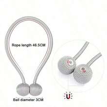 2pcs Magnetic Curtain Tiebacks, Headphone Shaped Curtain Clips, No Drilling Window Curtain Holders - Multicolor - View 2
