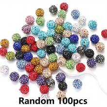 20/50/100pcs Colorful Glass Rhinestone Beads - Mixed Colors, Suitable For DIY Jewelry, Bracelets, Necklaces, Keychains, Party Decorations, Multifunctional Craft Kit With Clay Pen And Earring Hooks For Jewelry Making - Multicolor - View 14