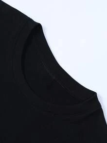 Cartoon-Style Boy's T-Shirt With A Round Neck And Short Sleeves, Stylish And Versatile – Ideal For Everyday Wear Or For Dressing Up Casual Outfits. Available In Various Colors. - 黑色 - 查看 4