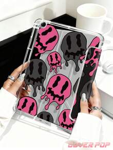 Face With A Grimace Pattern Tablet Case Compatible With IPad Air 11-Inch M3 2025 / M2 2024, Air 5th Generation 2022 , (A16) 11 Inch 11th Generation 2025,Compatible With Samsung Galaxy Tab,Kindle Paperwhite 12th Gen 2024, Clear Back ,Fashion Pattern Protective Case,Autlueomatic Sleep And Wake-Up Function, Airbag Protection, Suitable For Gifts And Office Use - Multicolor - View 5